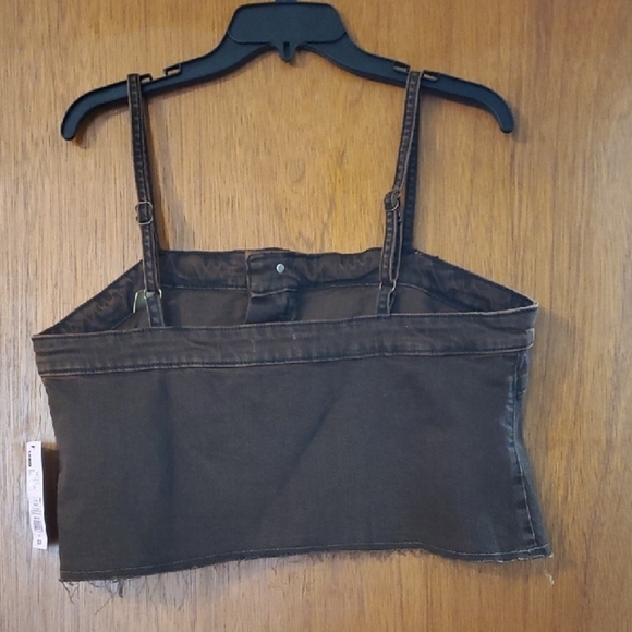 Wild Fable Dk Brown Sleeveless Fitted Crop Tank Top Large - Picture 8 of 9